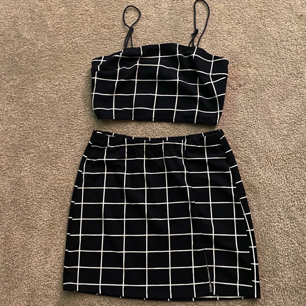 Shein Plaid Skirt Set